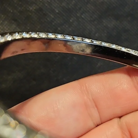 Silver Rhinestone Bangle - Picture 7 of 7